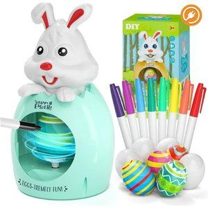 Easter Egg Decorating Kit Spinner, Rechargeable Egg Spinner - 8 Markers & 8 Eggs